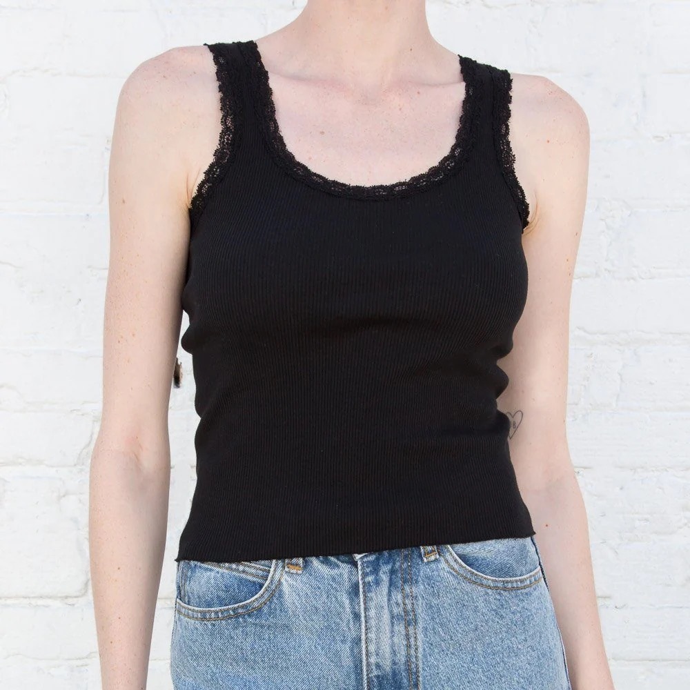 brandy melville ronnie black lace tank